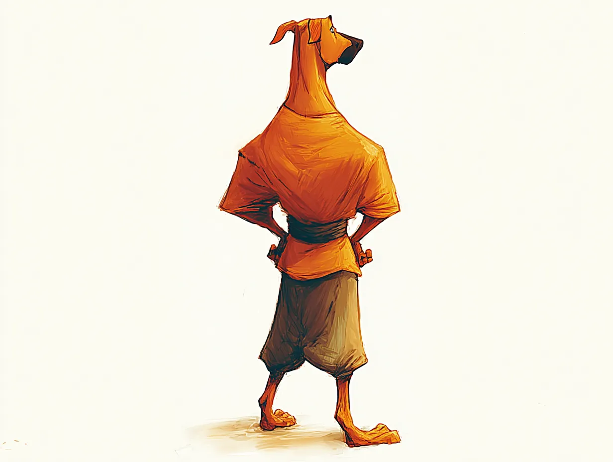 Hibiki — back view character design